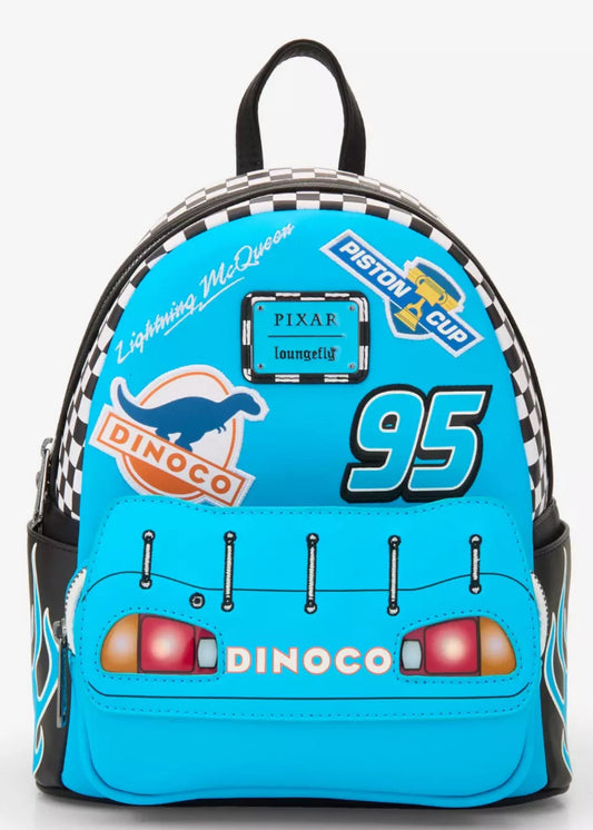Loungefly Disney Pixar Cars Lightning McQueen Dinoco Light-Up Mini Backpack