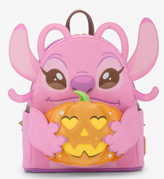 Loungefly Disney Lilo & Stitch Angel Pumpkin Glow-In-The-Dark Mini Backpack