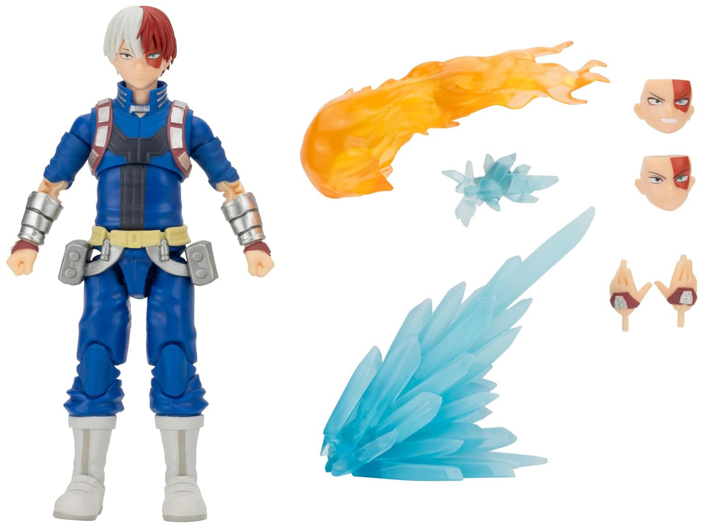 Total Anime Shoto Todoroki 6.5 Inch Figure with Swappable Faceplates, Alternate Hands, and Fire and Ice Effects