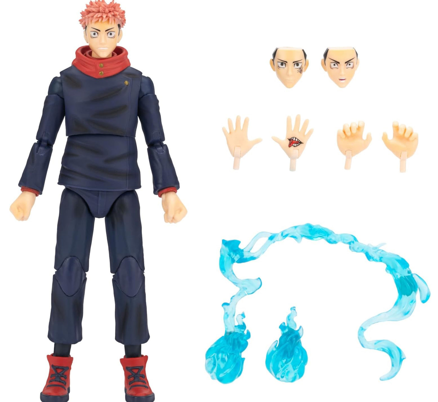 Total Anime Yuji Itadori - 6.5-Inch Scale Figure with Swappable Faceplates, Alternate Hands, and Energy Effects