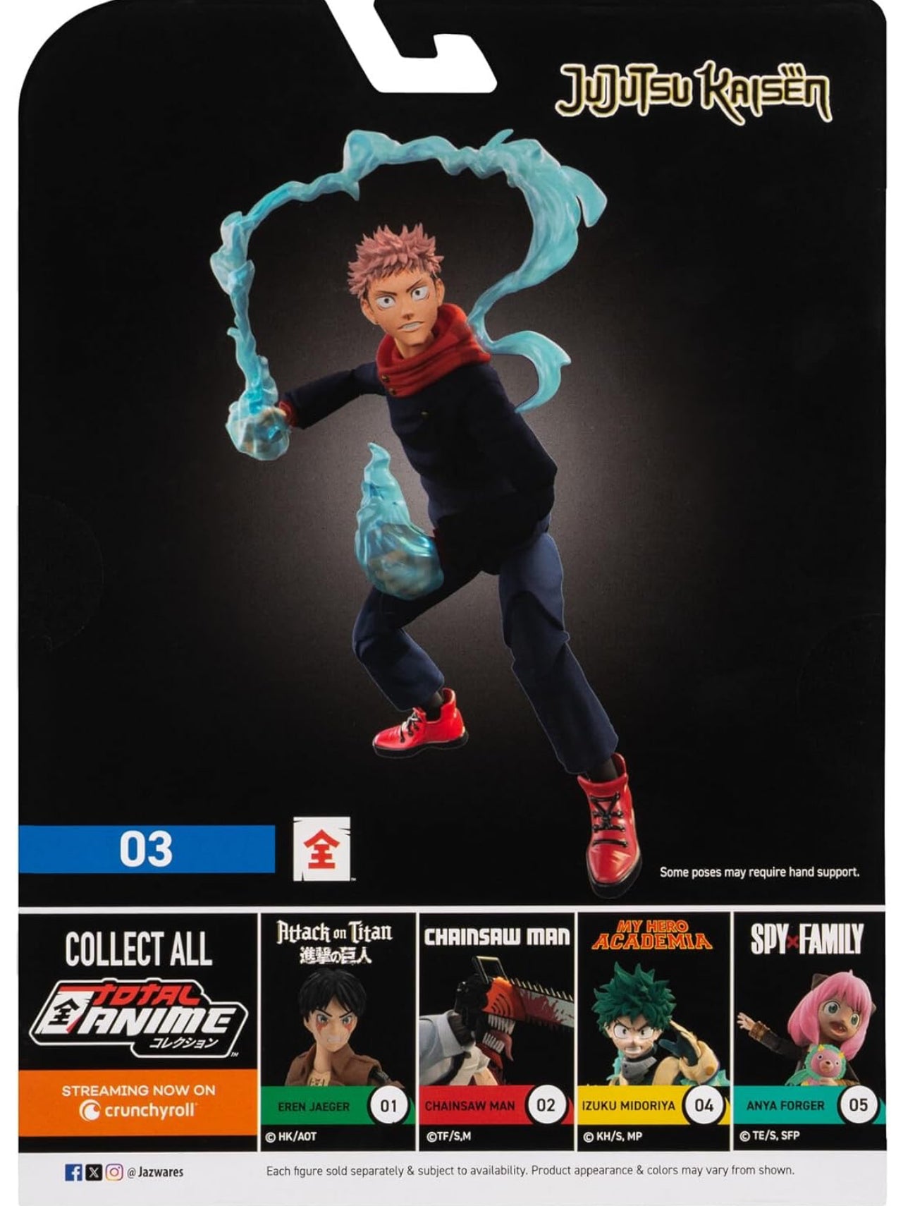 Total Anime Yuji Itadori - 6.5-Inch Scale Figure with Swappable Faceplates, Alternate Hands, and Energy Effects