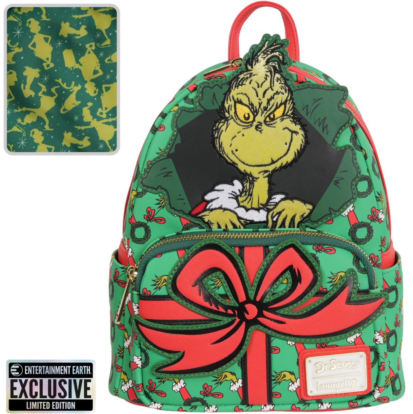 How the Grinch Stole Christmas Grinch Christmas Present Mini-Backpack - Entertainment Earth Exclusive
