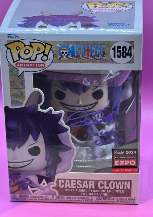 Funko -ONE PIECE 1584 Caesar Clown- Signed by Jerry Jewell